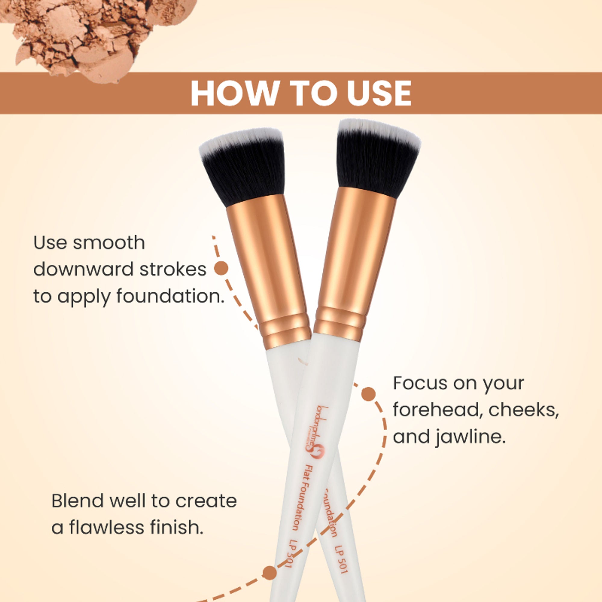 London Prime Cosmetics GS Flat Foundation Brush | Grocsy