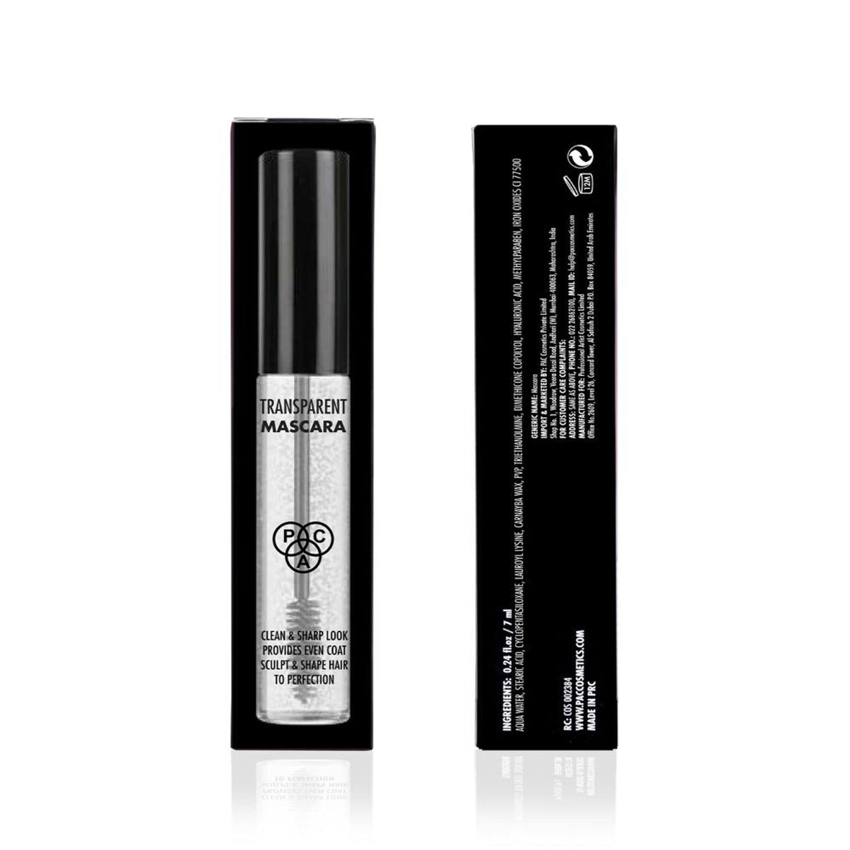PAC Studio Transparent Mascara - Holds Lashes & Eyebrows All Day Long, Clump-Free & Clear Gel Mascara | Grocsy