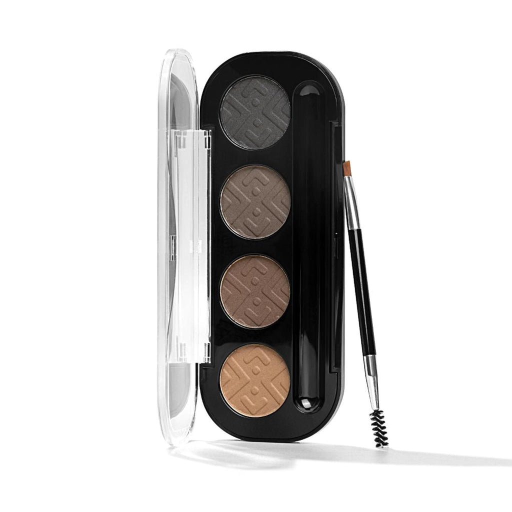 PAC Studio Eyebrow Definer Palette 4 colors - Fine Powder Formula With 2-in-1 Angled Spoolie Brush | Grocsy
