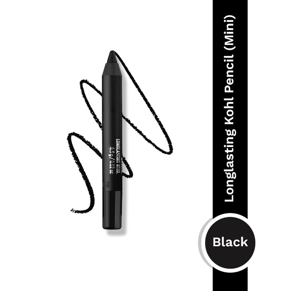 PAC Studio Longlasting Kohl Pencil Mini Black - Waterproof Intense Payoff, One Swipe Application | Grocsy