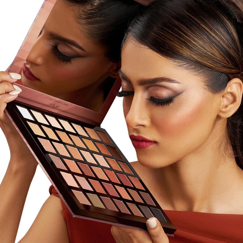 PAC Studio Prism Eyeshadow Palette X42 Neutrals - High Impact Mattes Pearls & Shimmers, Blendable Formula | Grocsy
