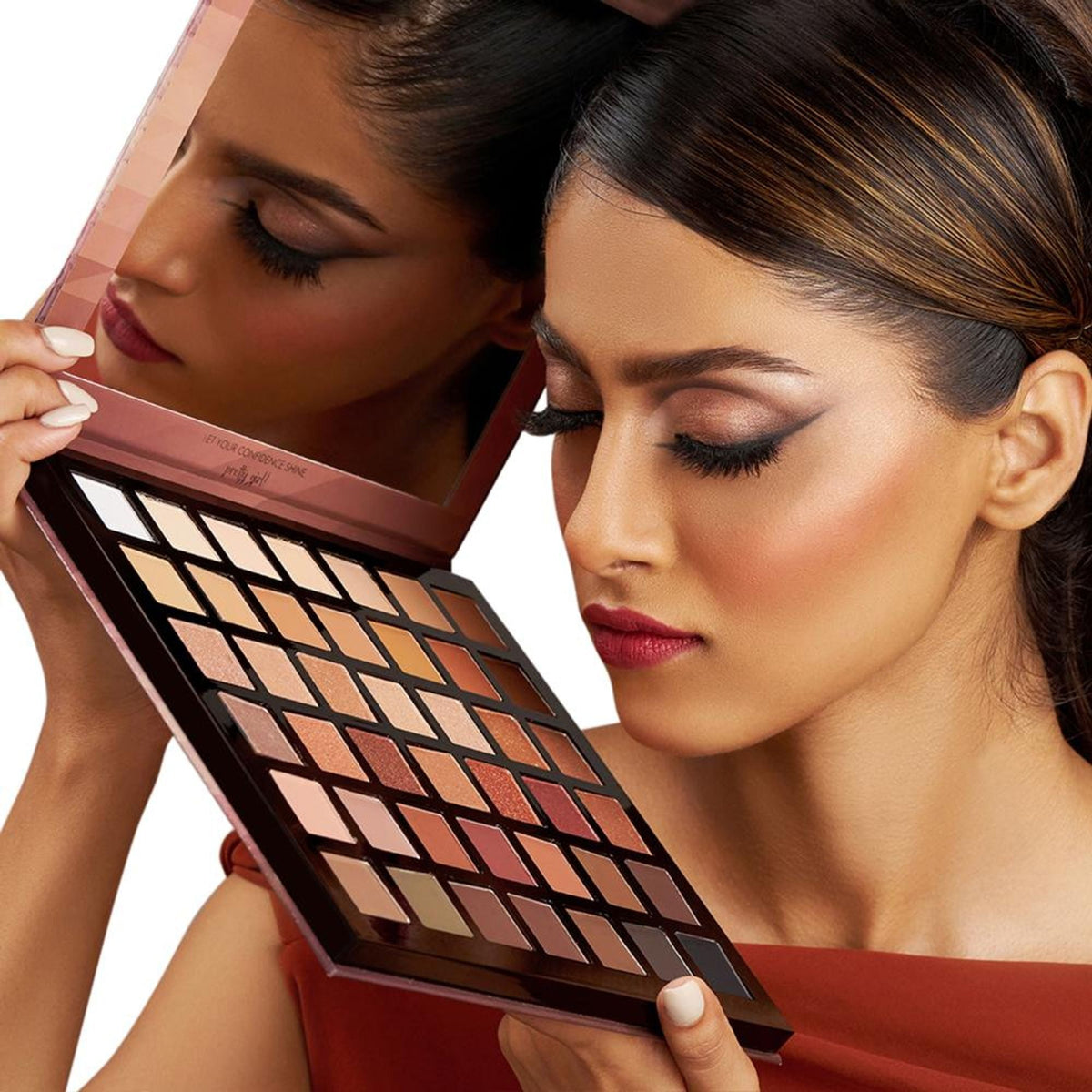 PAC Studio Prism Eyeshadow Palette X42 Neutrals - High Impact Mattes Pearls & Shimmers, Blendable Formula | Grocsy