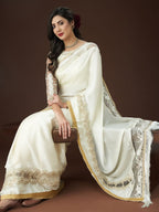 kasee Embroidered Embellished Satin Saree | Grocsy