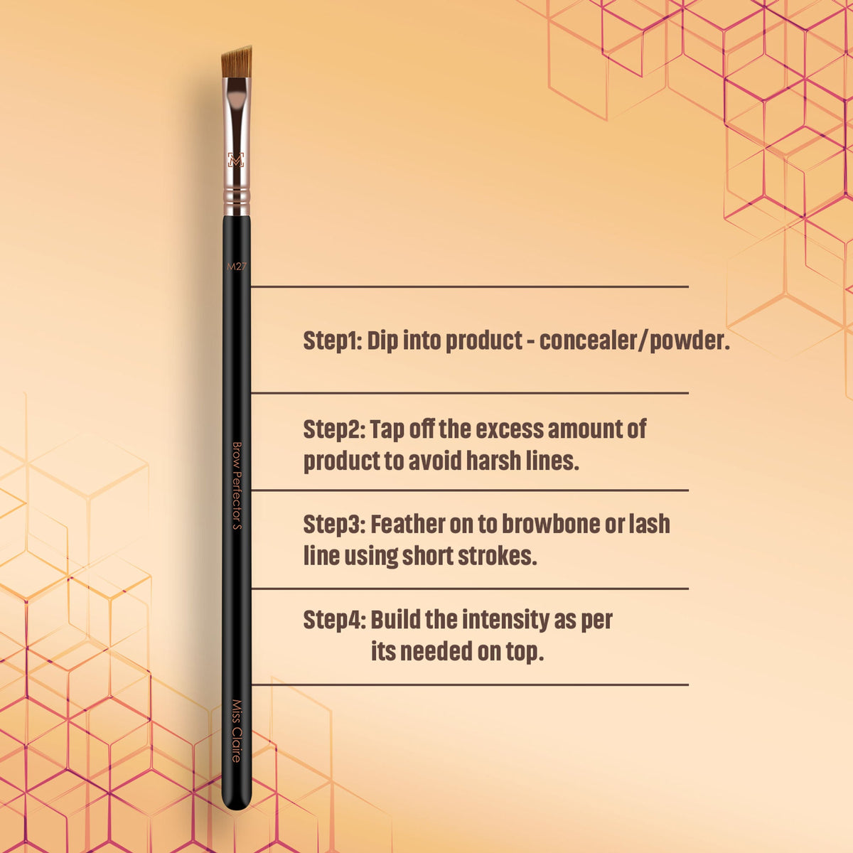 Miss Claire M27 - Brow Perfector Brush (S) - Rose Gold | Grocsy