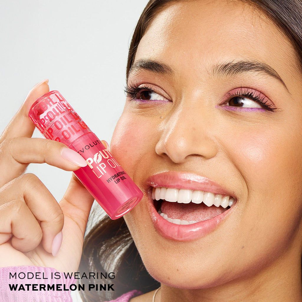 Makeup Revolution Pout Lip Oil - Watermelon Pink | Grocsy