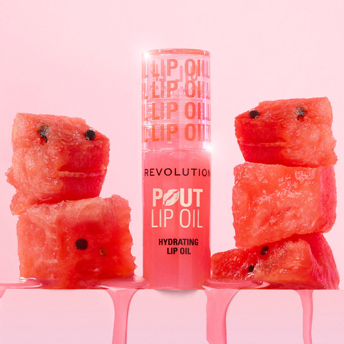 Makeup Revolution Pout Lip Oil - Watermelon Pink | Grocsy