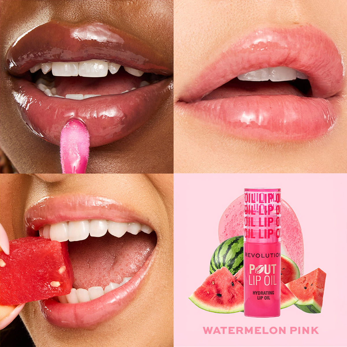 Makeup Revolution Pout Lip Oil - Watermelon Pink | Grocsy
