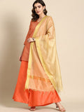All About You Women Woven Design Regular Kurta with Palazzos & Dupatta | Grocsy