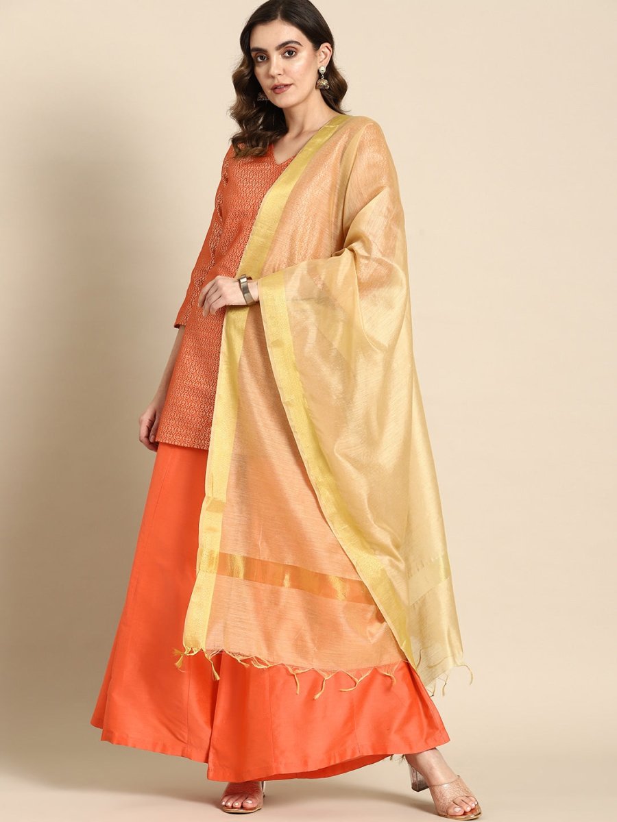 All About You Women Woven Design Regular Kurta with Palazzos & Dupatta | Grocsy