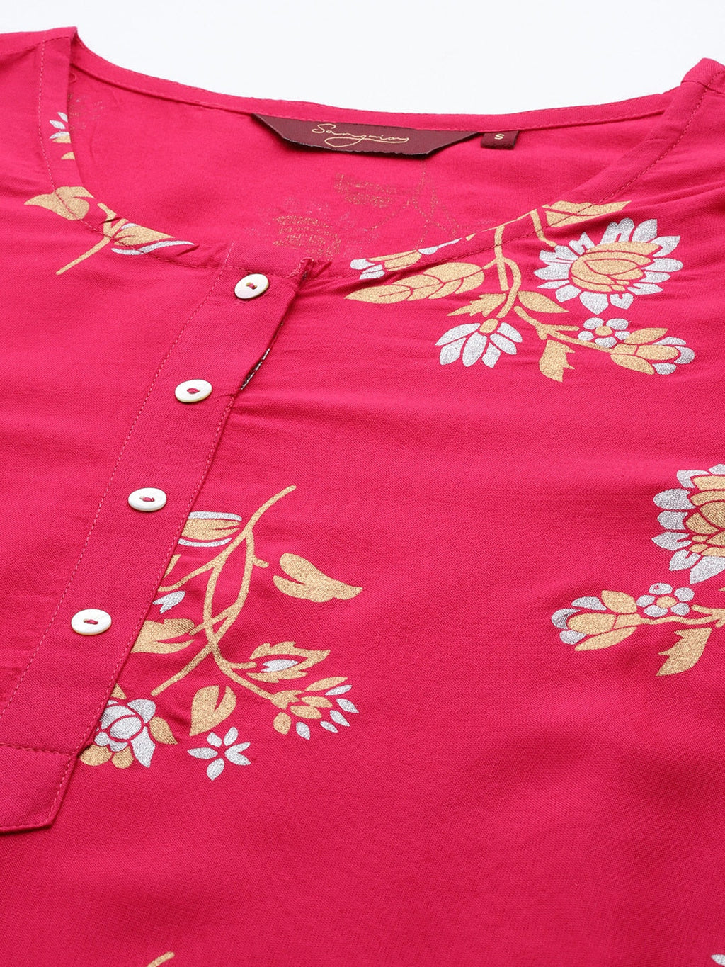 Sangria Floral Printed Regular Kurta With Trousers & Dupatta | Grocsy