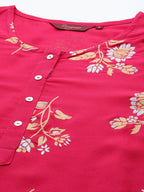 Sangria Floral Printed Regular Kurta With Trousers & Dupatta | Grocsy