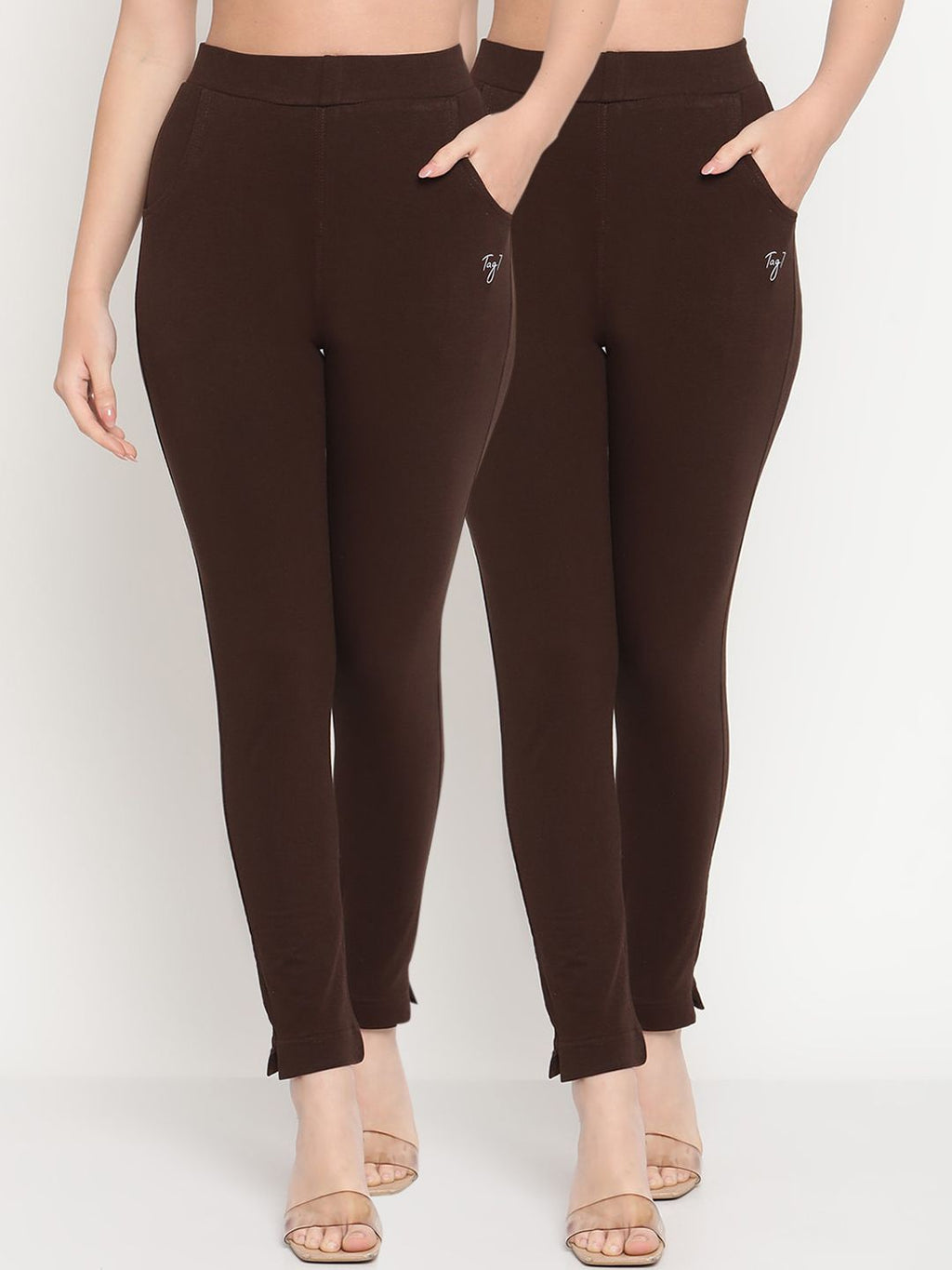 TAG 7 Pack of 2 Brown Ankle-Length Leggings | Grocsy