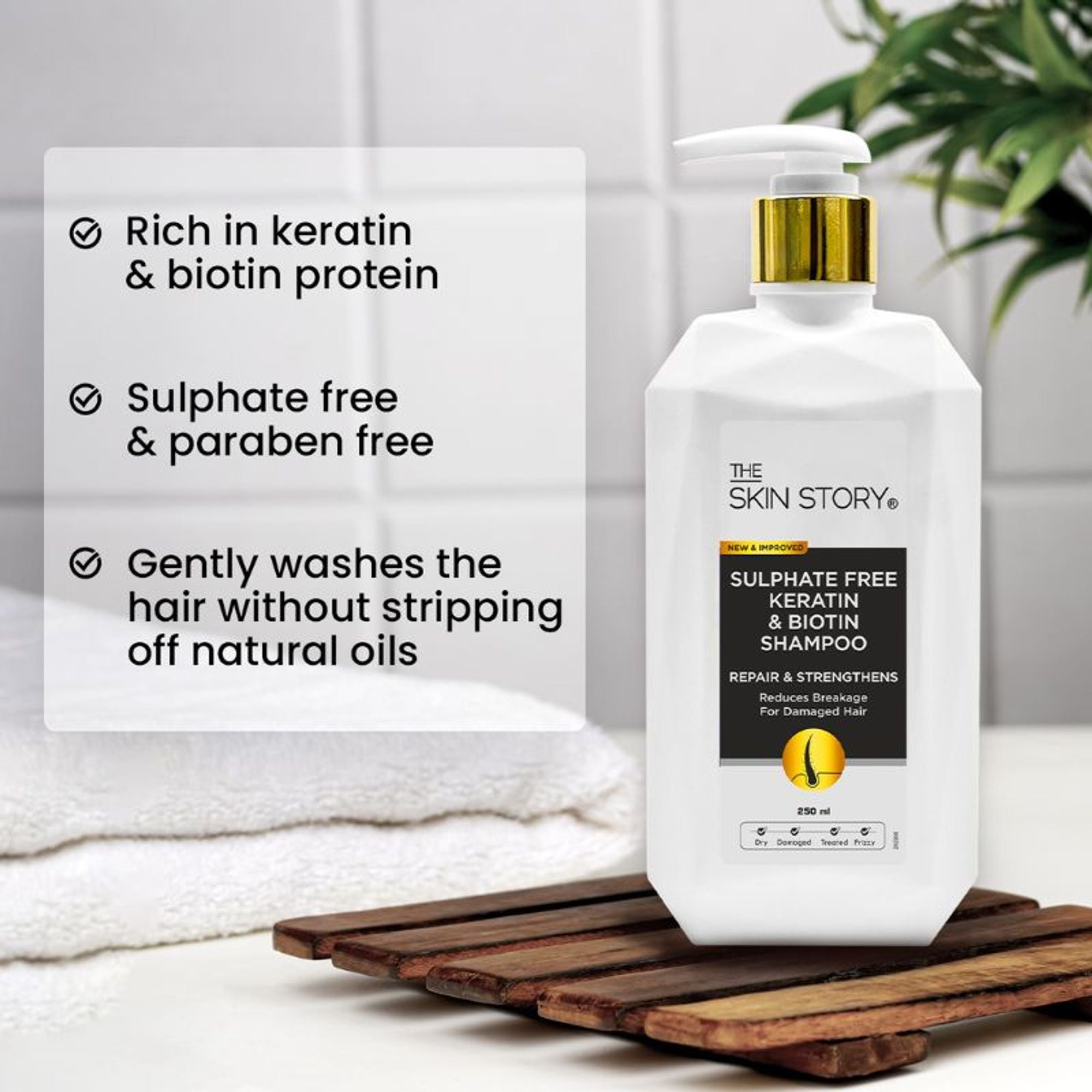 The Skin Story Sulphate Free Keratin Smooth Shampoo For Dry Damaged Hair | Grocsy
