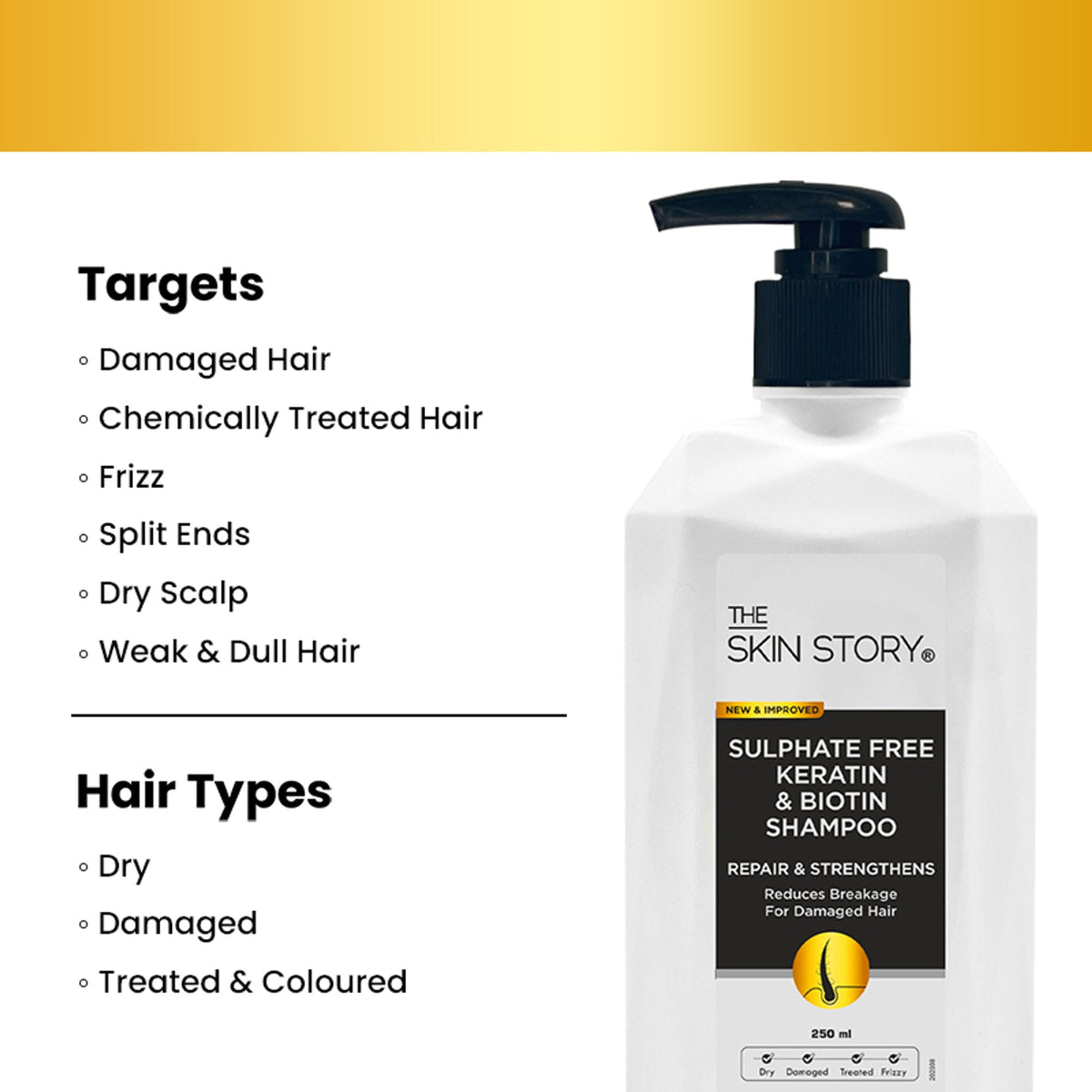 The Skin Story Sulphate Free Keratin Smooth Shampoo For Dry Damaged Hair | Grocsy