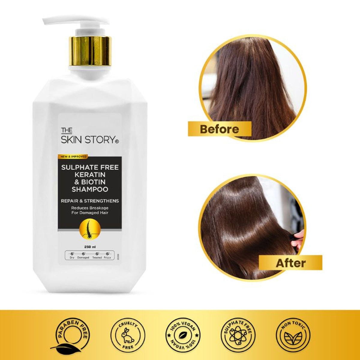 The Skin Story Sulphate Free Keratin Smooth Shampoo For Dry Damaged Hair | Grocsy