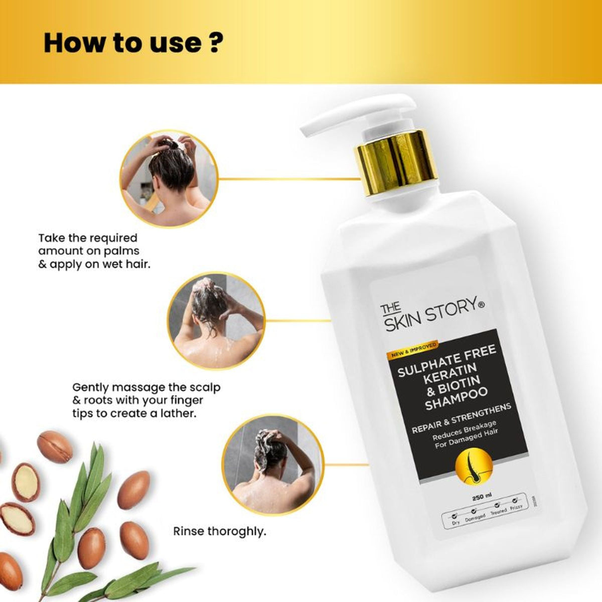 The Skin Story Sulphate Free Keratin Smooth Shampoo For Dry Damaged Hair | Grocsy