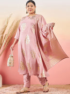 Sztori Floral Printed Keyhole Neck Straight Kurta With Trouser & Dupatta | Grocsy