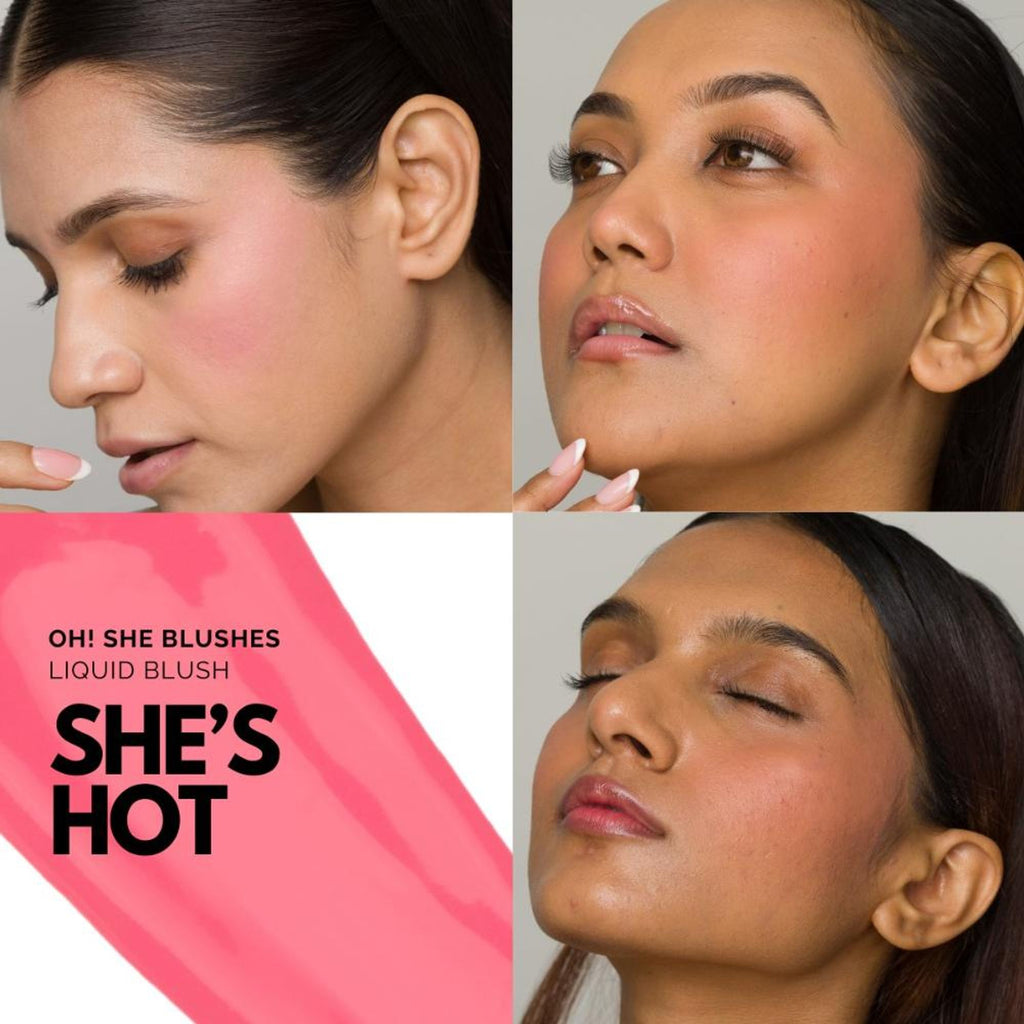 IRIS COSMETICS Oh! She Blushes Liquid Blush - Bright Pink | Grocsy