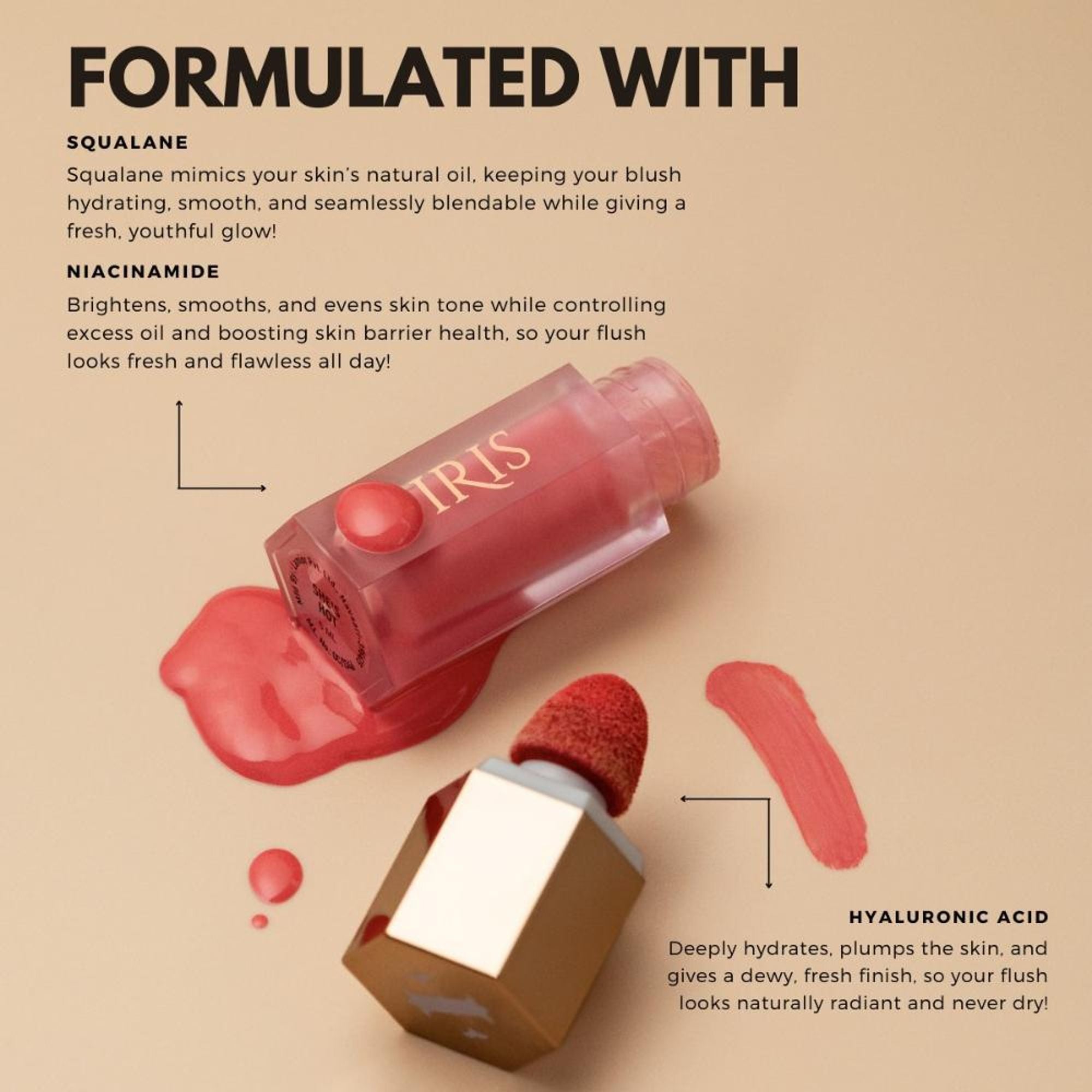 IRIS COSMETICS Oh! She Blushes Liquid Blush - Bright Pink | Grocsy