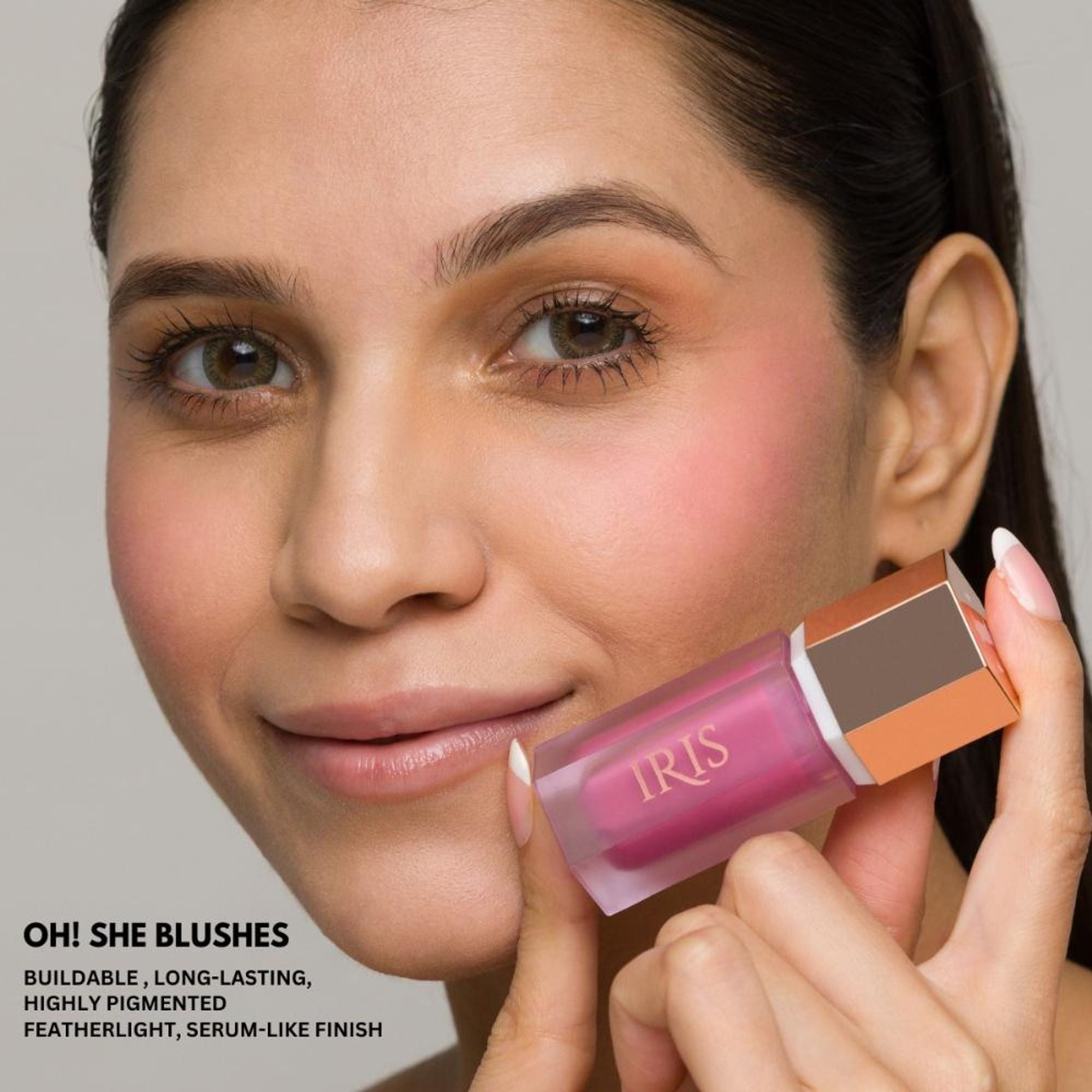 IRIS COSMETICS Oh! She Blushes Liquid Blush - Nude Pink | Grocsy