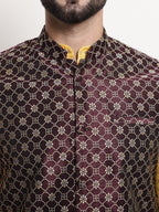 Sojanya Ethnic Motifs Printed Regular Kurta & Pyjamas With Nehru Jacket | Grocsy
