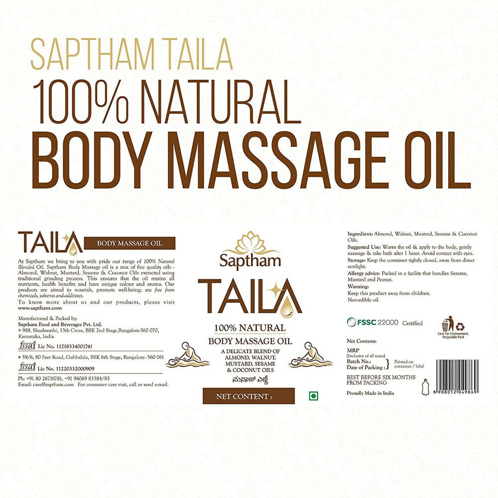 Saptham Taila 100% Natural Body Massage Oil | Grocsy