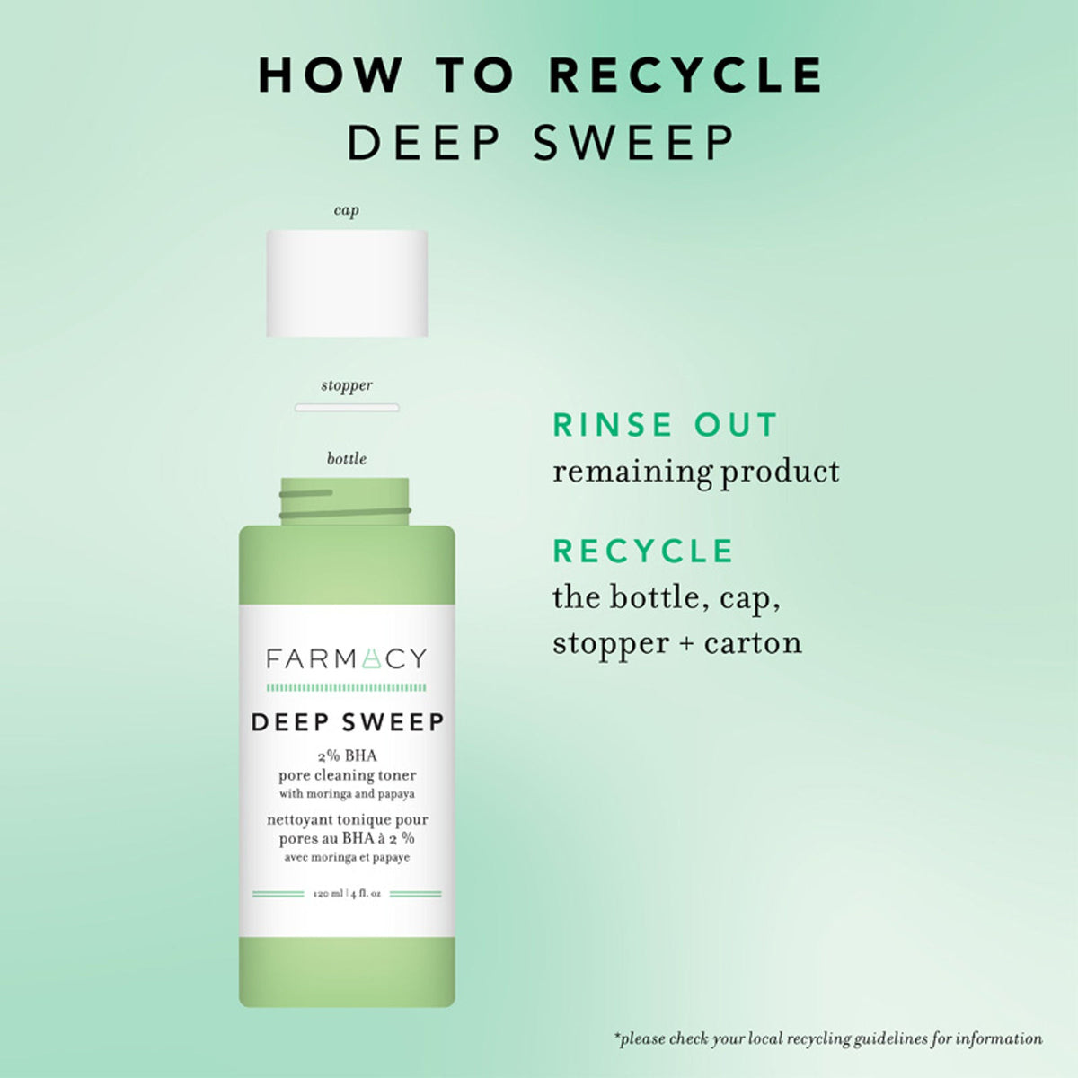 Farmacy Beauty Deep Sweep 2% BHA Pore Cleaning Toner With Salicylic Acid & Moringa Water | Grocsy