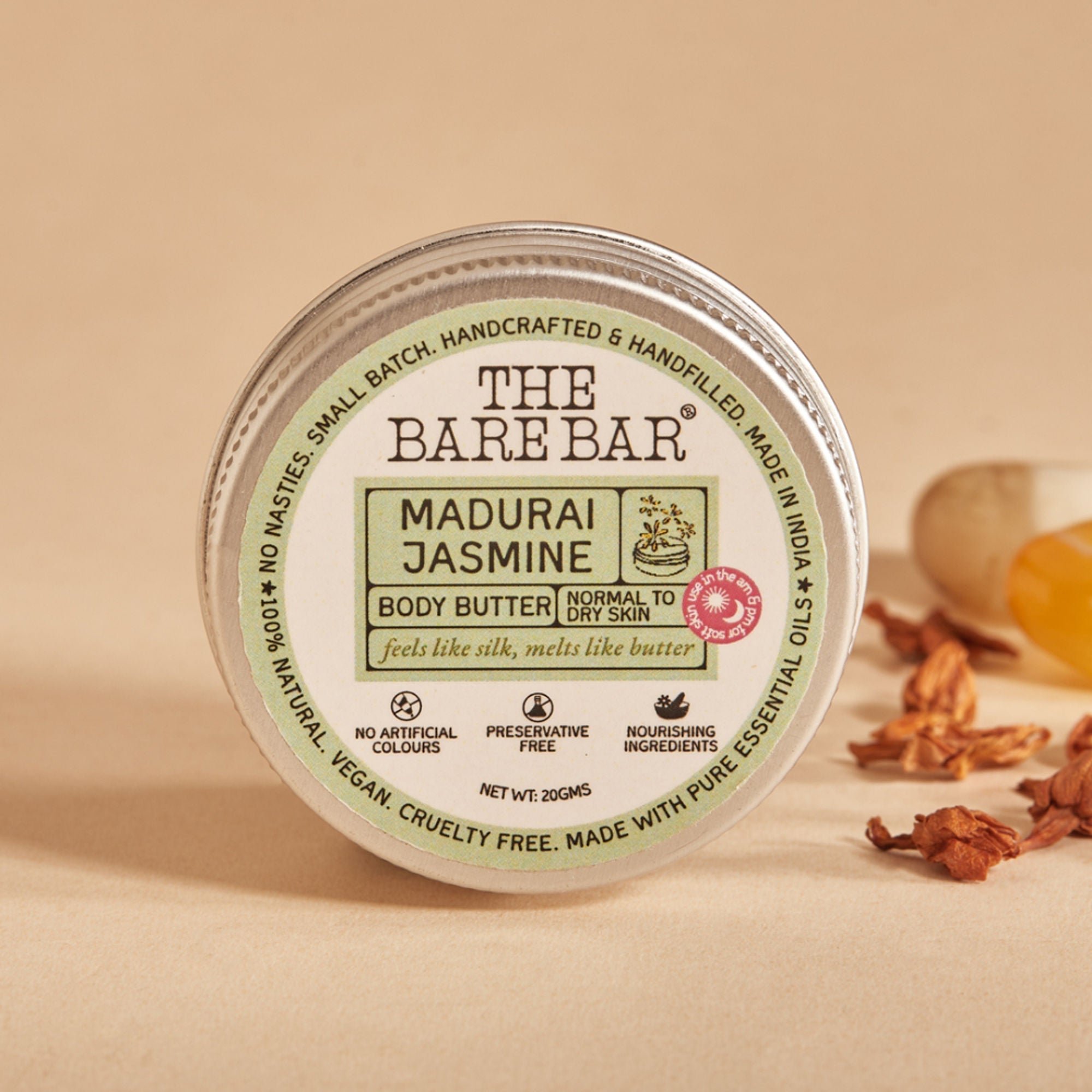 The Bare Bar Madurai Jasmine Body Butter - Floral Moisturizer For Smooth, Radiant Skin | Grocsy