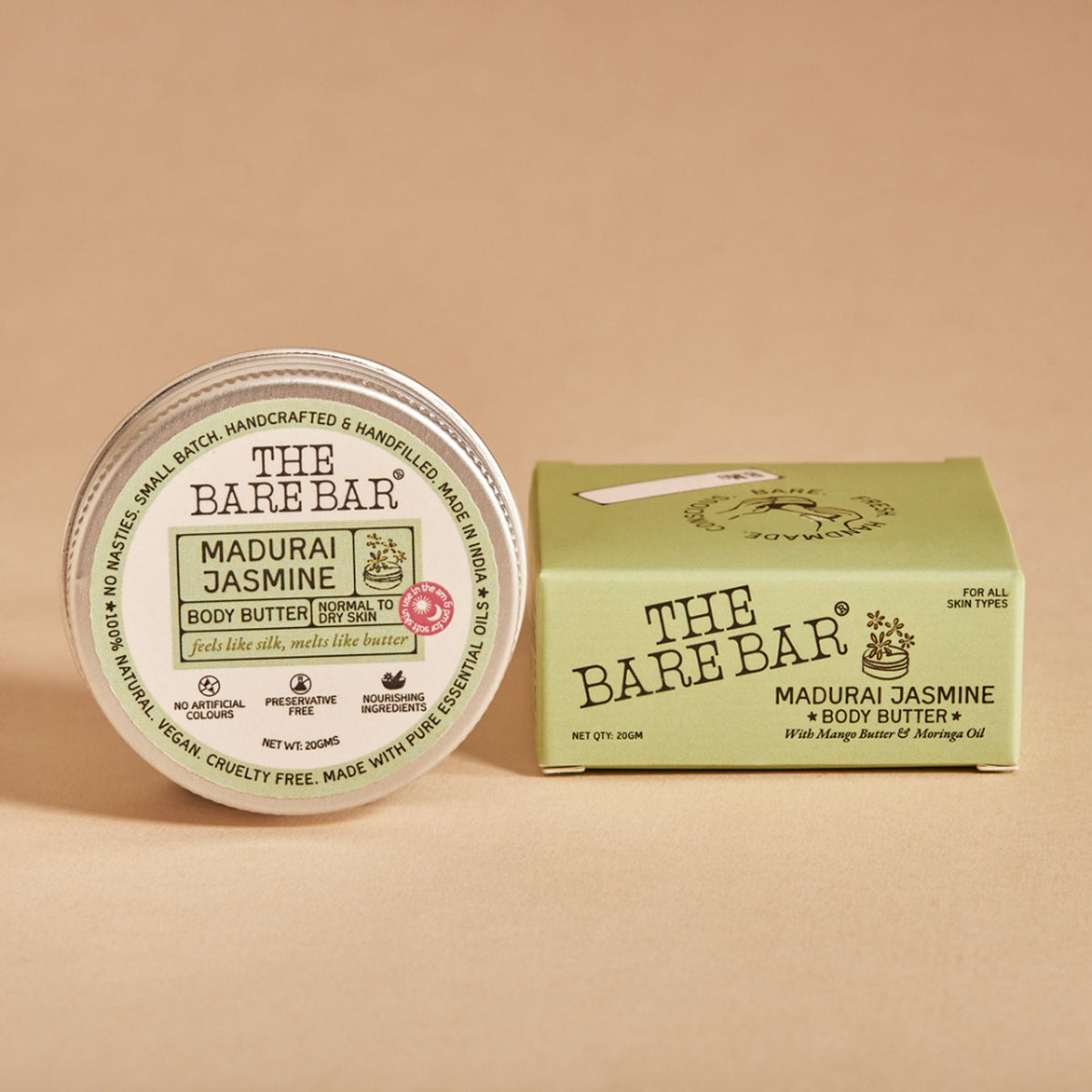 The Bare Bar Madurai Jasmine Body Butter - Floral Moisturizer For Smooth, Radiant Skin | Grocsy