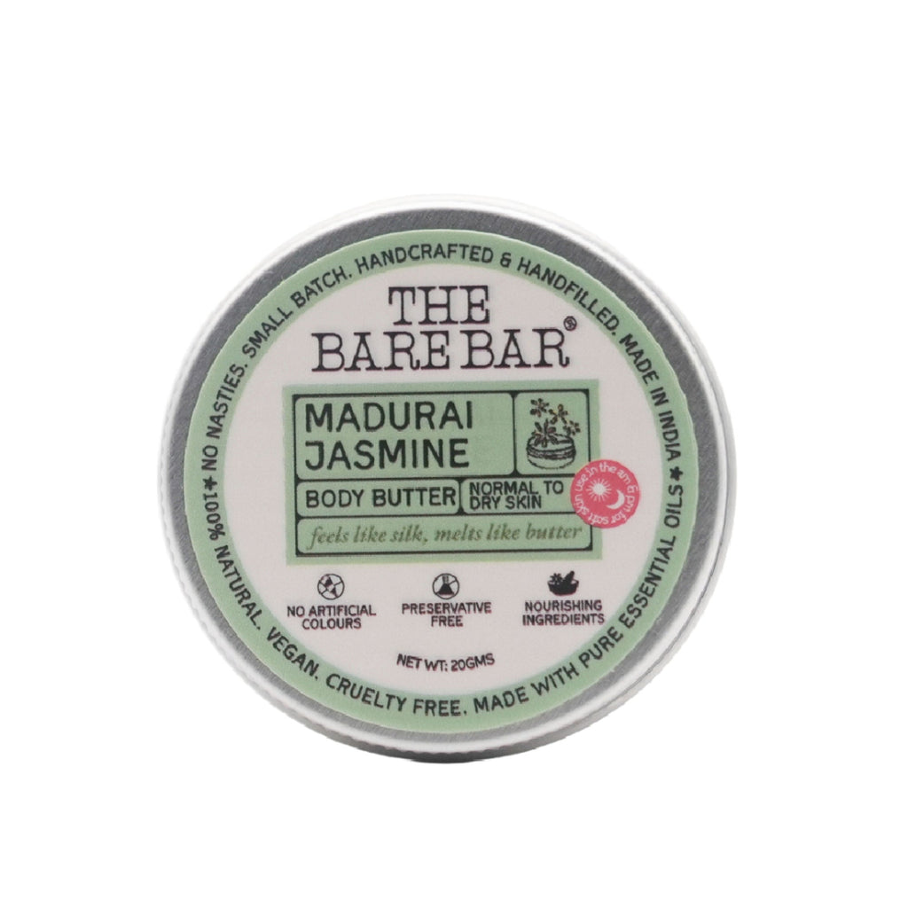 The Bare Bar Madurai Jasmine Body Butter - Floral Moisturizer For Smooth, Radiant Skin | Grocsy