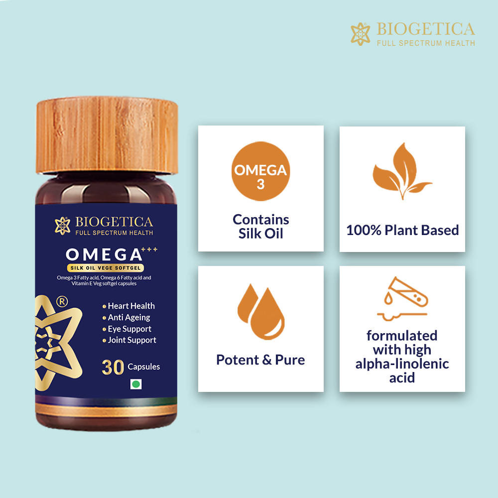 Biogetica Omega+++ Silk Oil Vege Softgel Capsules | Grocsy