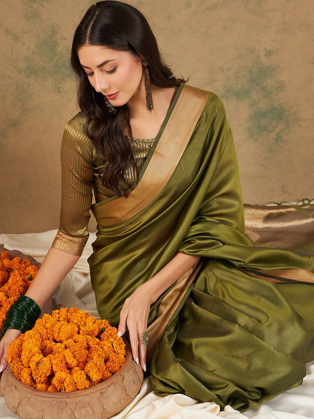 Sangria Woven Design Organza Sarees | Grocsy