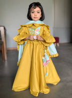ArthLife Mustard Butterfly Lehenga Choli | Grocsy