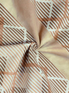 Story@home Brown & White Striped Microfiber 180 TC Bedsheet With Pillow Cover | Grocsy
