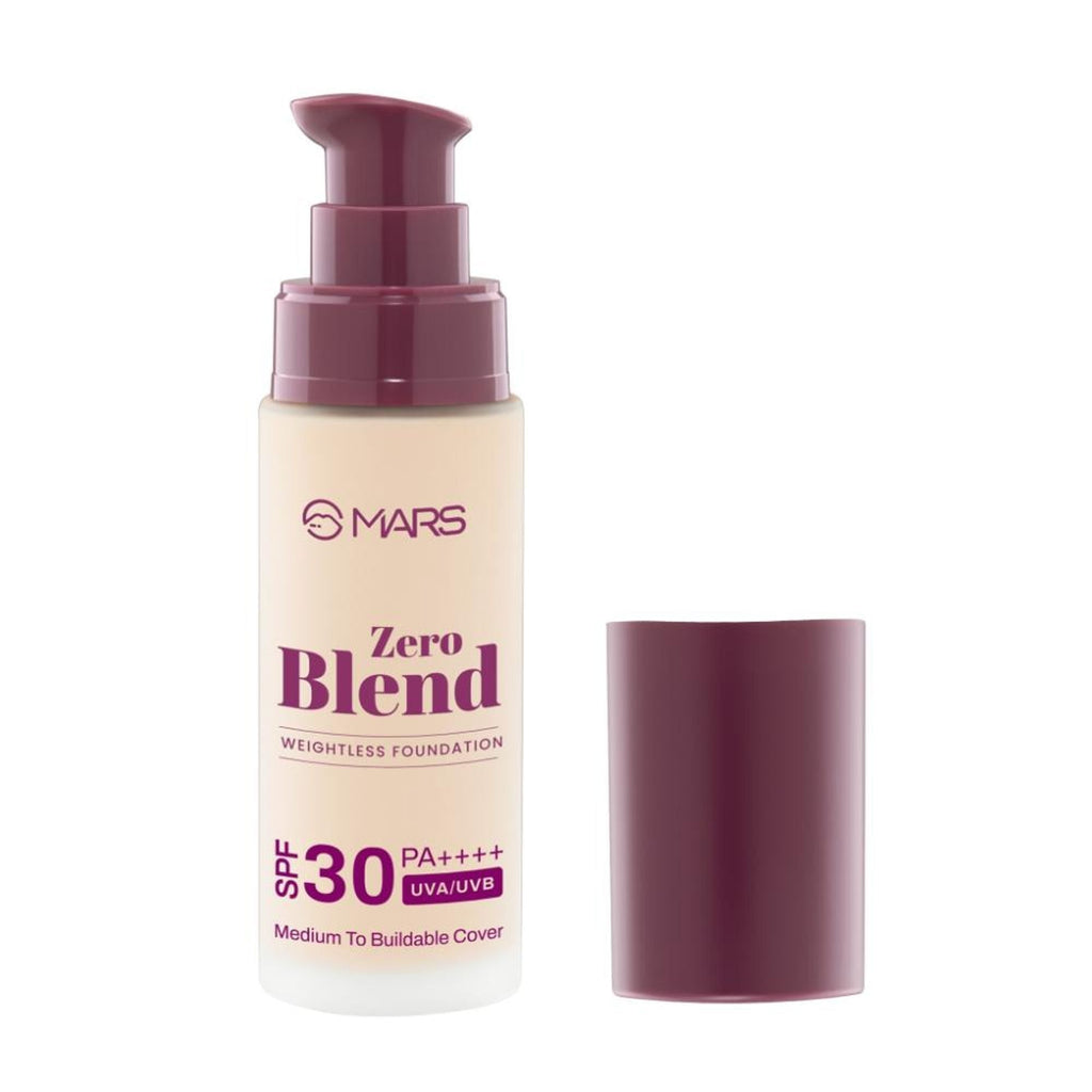 MARS Cosmetics SPF30 PA+++ Zero Blend Weightless Foundation - 01 Whipped Cream | Grocsy