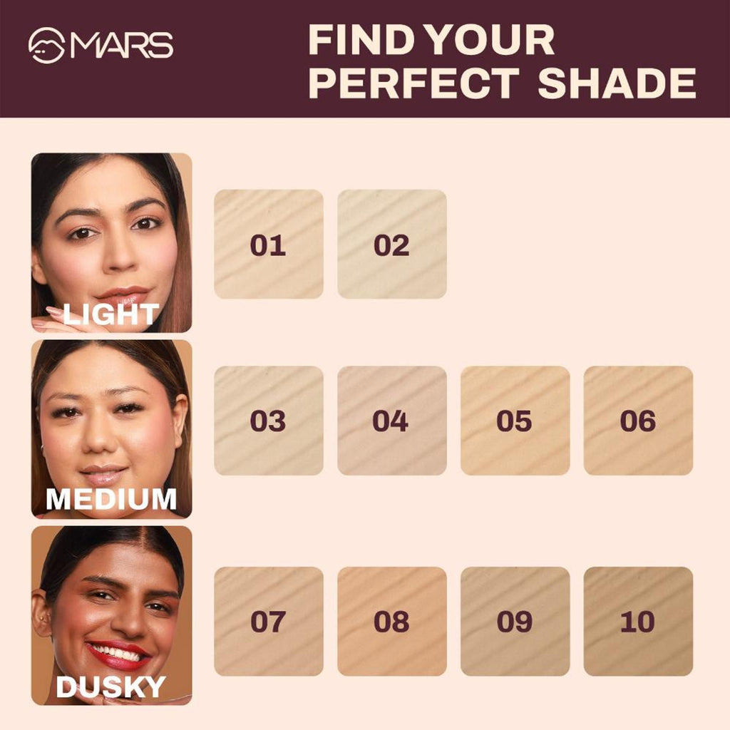 MARS Cosmetics SPF30 PA+++ Zero Blend Weightless Foundation - 07 Caramel Glow | Grocsy