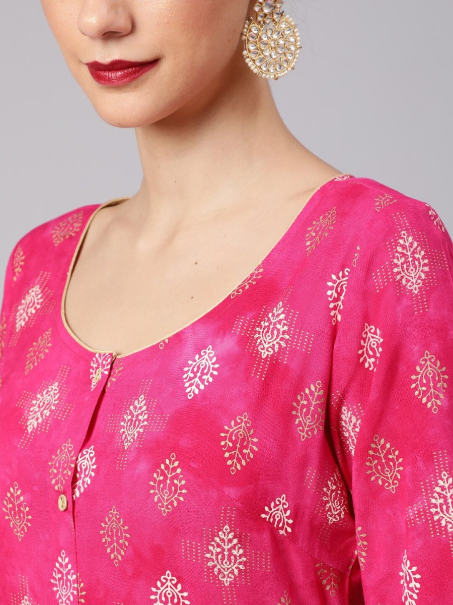 Aks Ethnic Motif Printed Cotton Straight Kurta | Grocsy