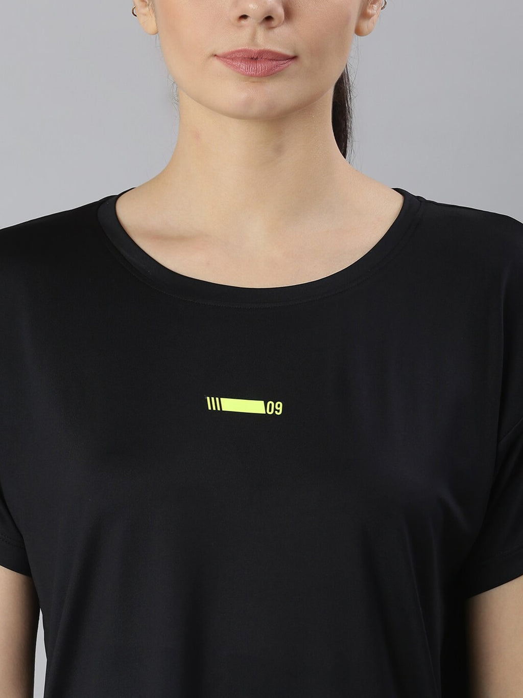 MKH Women Black Dri-FIT Sports T-shirt | Grocsy