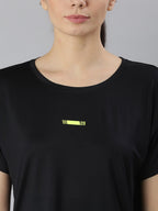 MKH Women Black Dri-FIT Sports T-shirt | Grocsy