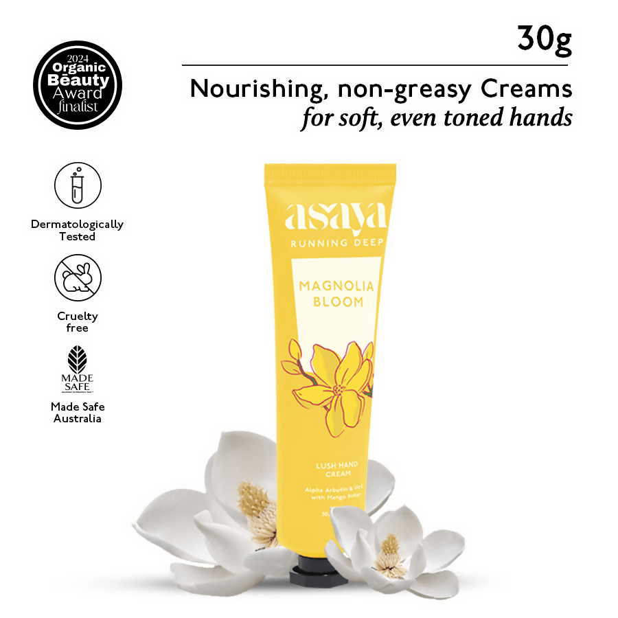 Asaya Magnolia Floral Hand Cream Softens Dry, Rough Hands For Men & Women | Grocsy