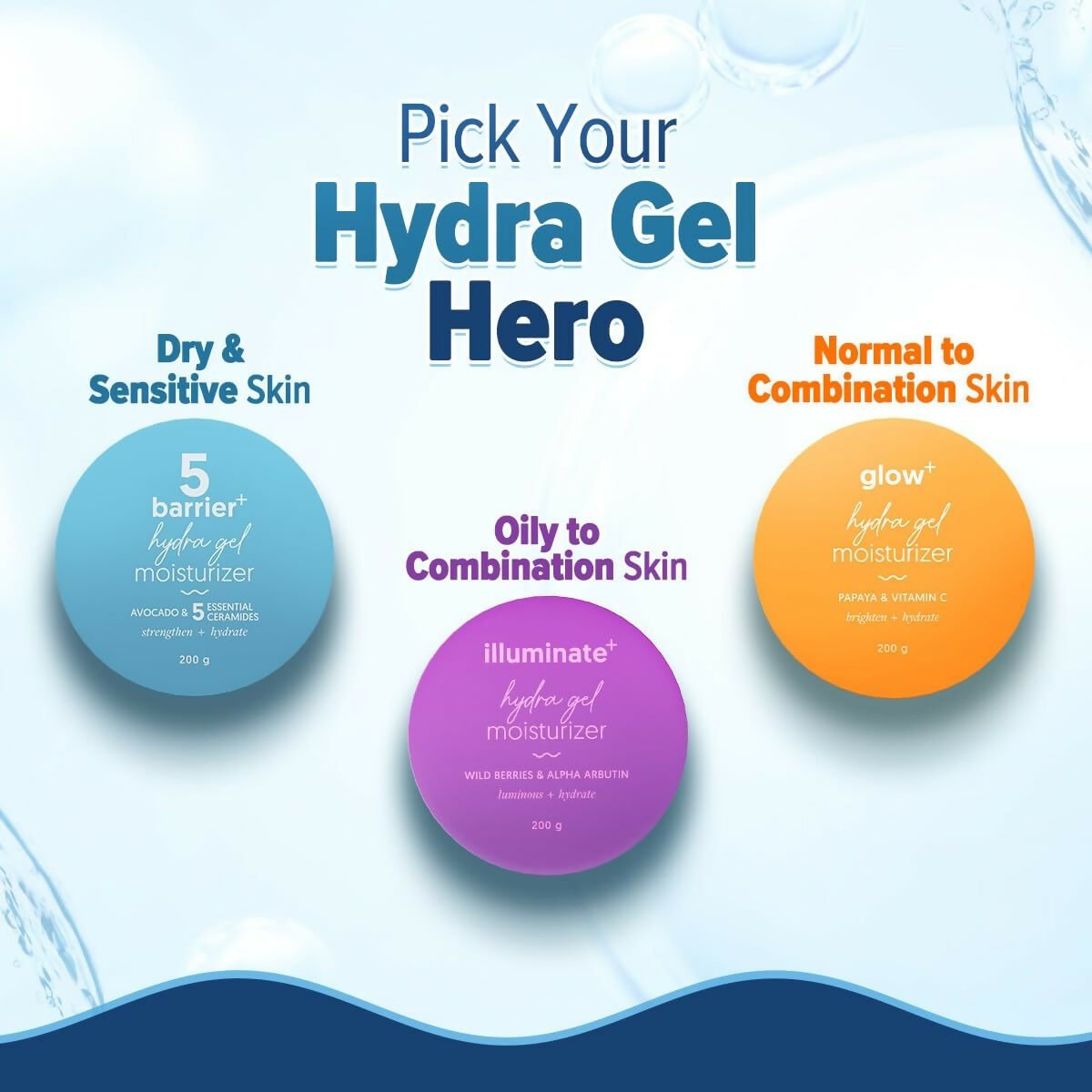 Aqualogica Illuminate+ Hydra Gel Moisturizer with Wild Berries & Alpha Arbutin, Non-Sticky & Quick Absorbing for Luminous Skin | Grocsy