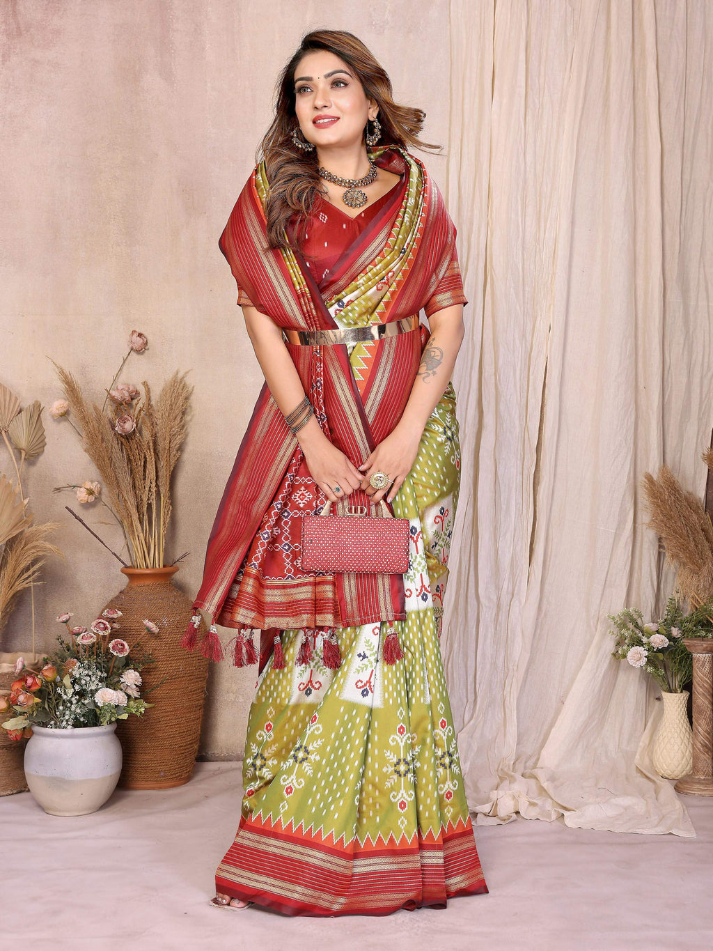 Aastha Fashion Pista Soft Silk Weaving Saree | Grocsy