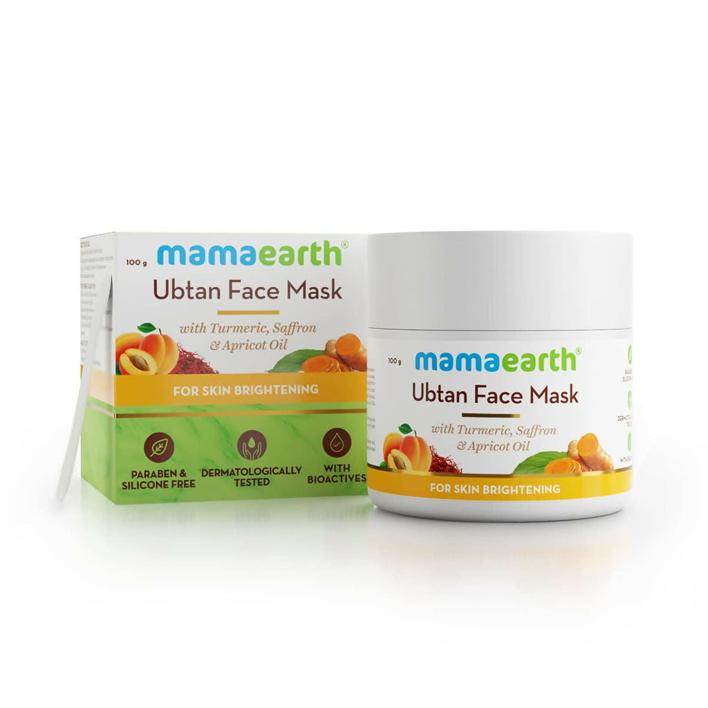 Mamaearth Ubtan Face Mask & Body Scrub with Turmeric & Saffron Combo For Tan Removal | Grocsy