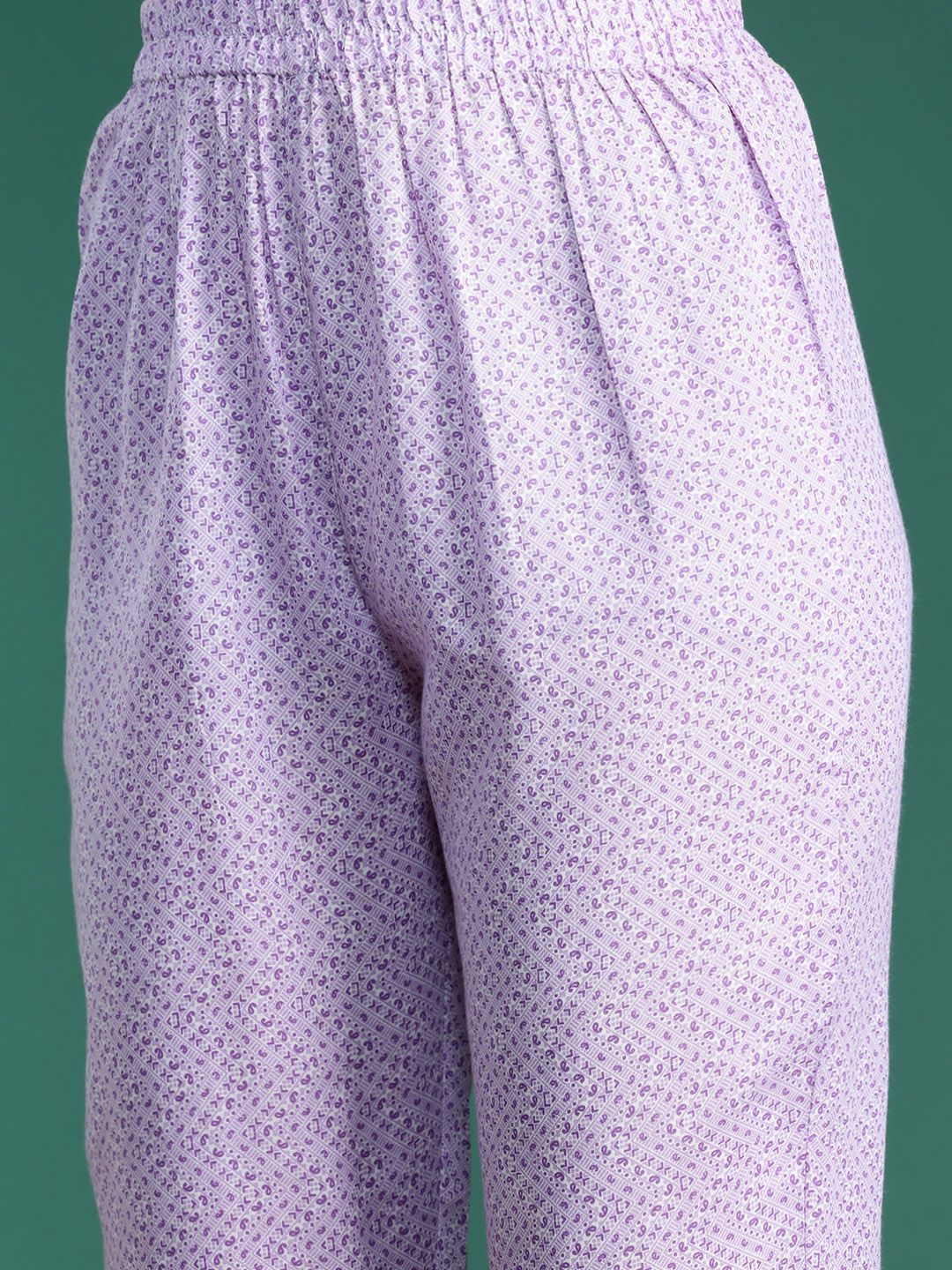 Sangria Floral Printed Angrakha Thread Work Pure Cotton Kurta with Trousers & With Dupatta | Grocsy