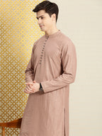 House of Pataudi Men Jashn Ethnic Motifs Embroidered Sequinned Kurta with Pyjamas | Grocsy