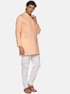 Sethukrishna Men Orange Pure Cotton Kurta with Pyjamas | Grocsy