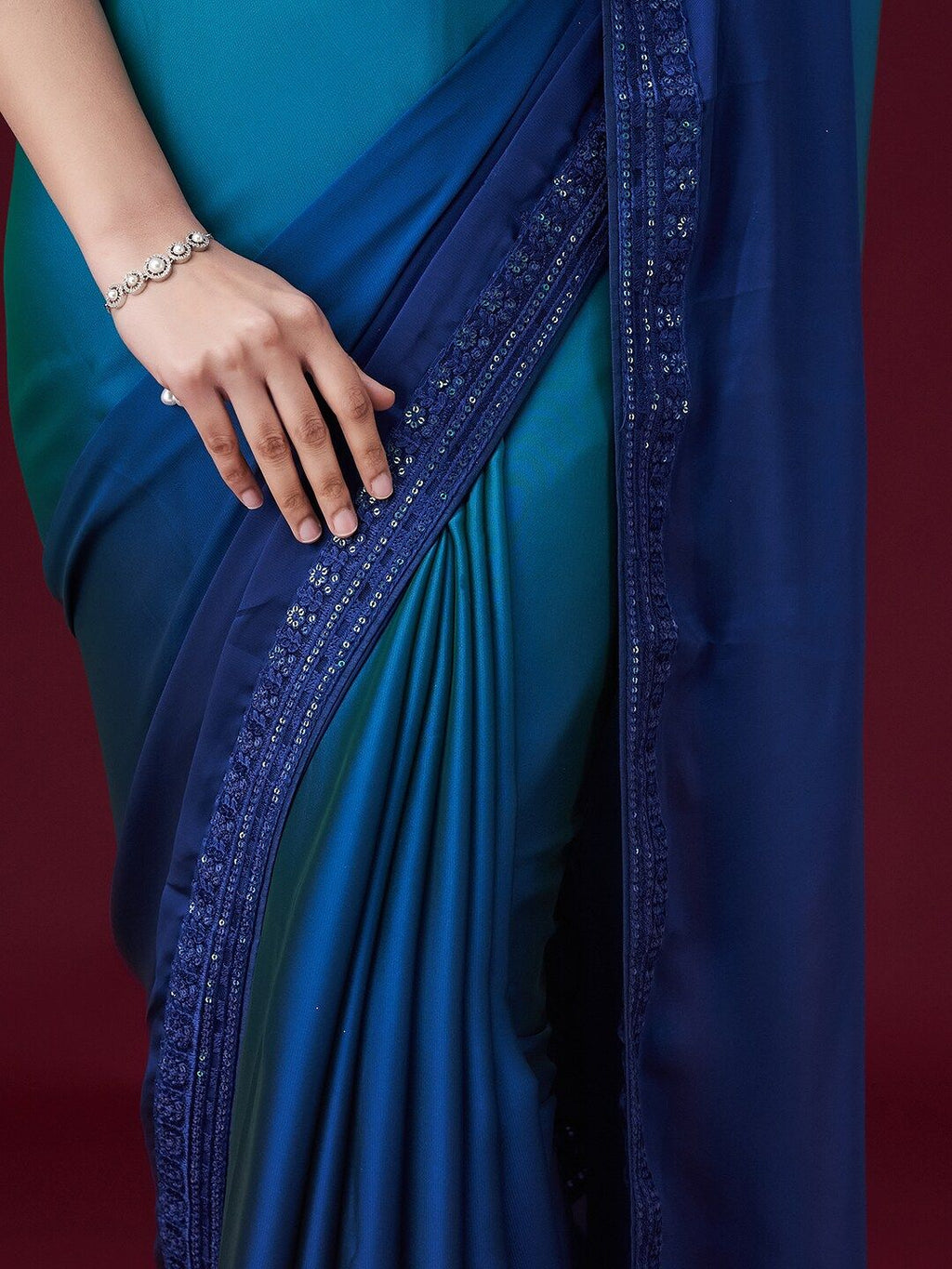 kasee Embroidered Sequinned Saree | Grocsy