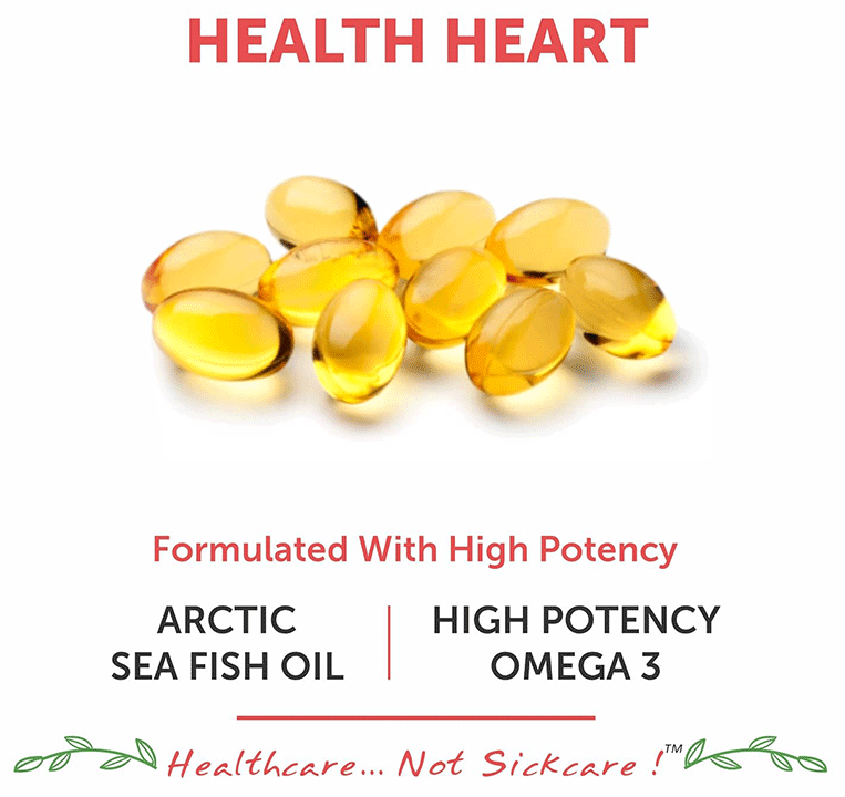 Bliss Welness Heart Health Arctic Fish Oil High Potency Omega-3 Softgel Capsule | Grocsy