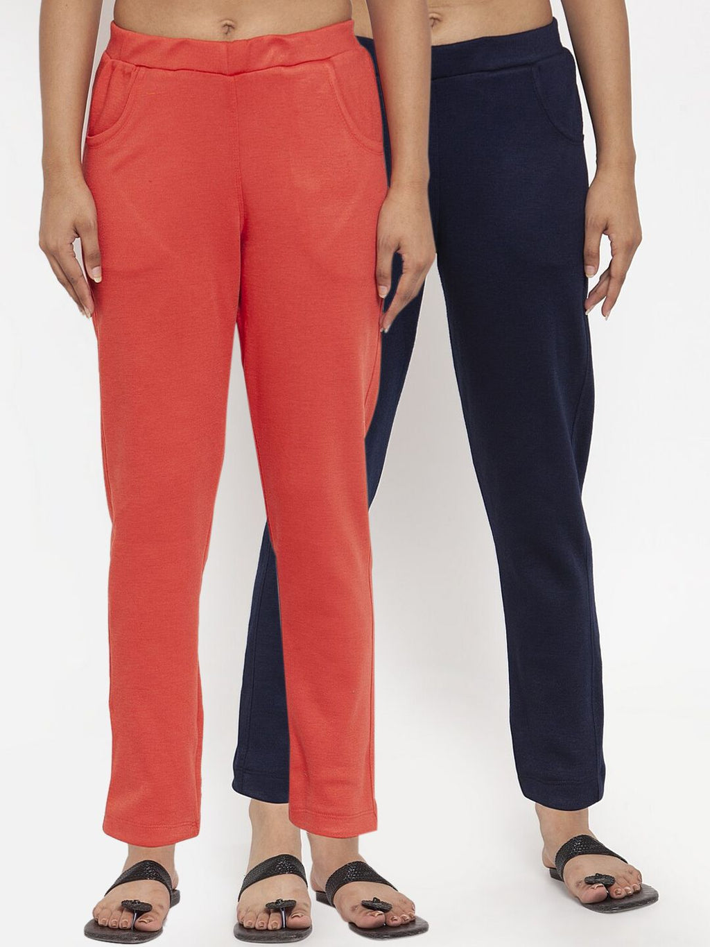TAG 7 Women Pack of 2 Solid Acrylic Leggings | Grocsy