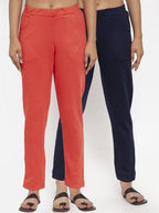 TAG 7 Women Pack of 2 Solid Acrylic Leggings | Grocsy